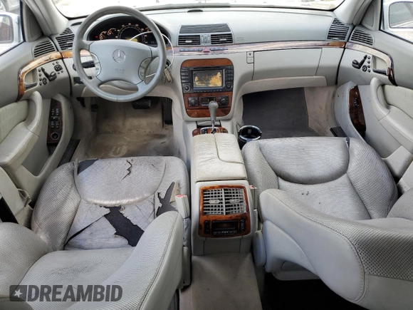 2003 Mercedes-Benz S-Class 5.0L with VIN WDBNG75J13A326110, listed as a Copart auction lot 80086494 with 0 mi miles and Salvage Title. Bid and sale history available at carsss.com. Image 8.