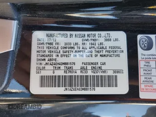 2013 Nissan 370Z Touring z VIN JN1AZ4EH4DM881576, wystawiony jako Copart lot #50645635 z przebiegiem 123 515 mil mil oraz Szkoda całkowita • Salvage title. Historia ofert i sprzedaży dostępna na DreamBid. Obrazek 14.