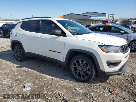 2021 Jeep Compass 80th Anniversary with VIN 3C4NJCEB6MT553095, listed as a Copart auction lot 45176075 with 45,415 mi miles and Salvage Title. Bid and sale history available at carsss.com. Image 4.