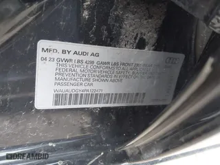 2023 Audi A3 Premium with VIN WAUAUDGY4PA122471, listed as a IAAI auction lot 41988335 with 11,848 mi miles. Bid and sale history available at carsss.com. Image 9.