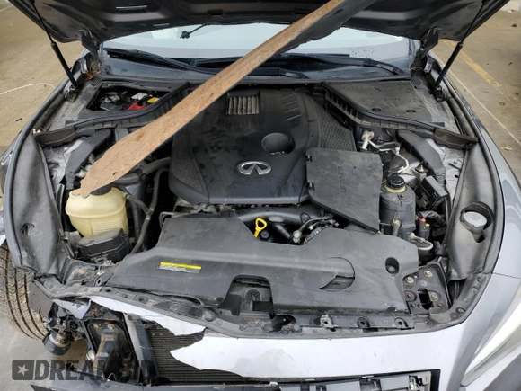 2017 Infiniti Q50 2.0t Premium with VIN JN1CV7AR5HM682420, listed as a Copart auction lot 43819665 with 117,620 mi miles and Salvage Title. Bid and sale history available at carsss.com. Image 12.