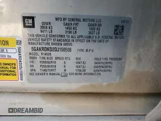 2013 Buick Enclave Premium with VIN 5GAKRDKD2DJ158508, listed as a Copart auction lot 84813194 with Not Provided miles and Salvage Title. Bid and sale history available at DreamBid. Image 13.
