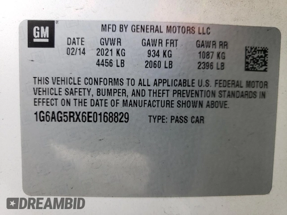 2014 Cadillac ATS Standard AWD with VIN 1G6AG5RX6E0168829, listed as a Copart auction lot 48019265 with 142,807 mi miles and Salvage title. Bid and sale history available at DreamBid. Image 13.
