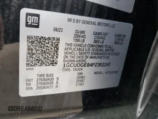 2023 Chevrolet Silverado 1500 LTZ with VIN 1GCUDGE84PZ302247, listed as a Copart auction lot 71858954 with 0 mi miles and Salvage Title. Bid and sale history available at carsss.com. Image 13.