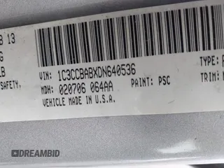 2013 Chrysler 200 LX with VIN 1C3CCBABXDN640536, listed as a IAAI auction lot 39425402 with 188,960 mi miles. Bid and sale history available at carsss.com. Image 9.