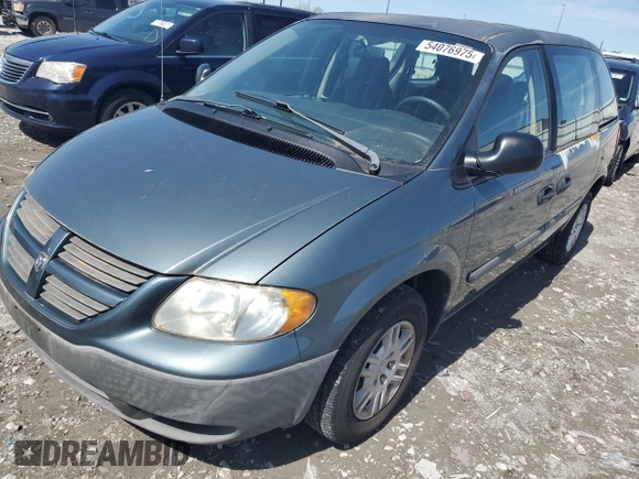 2005 Dodge Caravan SE with VIN 1D4GP25B75B227281, listed as a Copart auction lot 54076975 with 166,419 mi miles and Salvage title. Bid and sale history available at DreamBid. Image 1.