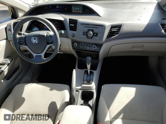 2012 Honda Civic LX with VIN 2HGFB2F57CH604861, listed as a Copart auction lot 50294515 with 130,214 mi miles and Salvage Title. Bid and sale history available at DreamBid. Image 8.