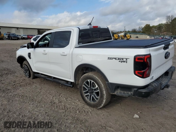 2024 Ford Ranger LARIAT with VIN 1FTER4KH8RLE25001, listed as a Copart auction lot 80974064 with 9,026 mi miles and Salvage Title. Bid and sale history available at carsss.com. Image 2.
