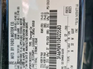 2013 Ford Fusion Titanium with VIN 3FA6P0K91DR323583, listed as a Copart auction lot 52909605 with 0 mi miles and Salvage Title. Bid and sale history available at carsss.com. Image 13.