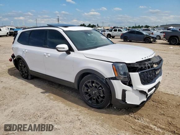 2022 Kia Telluride SX with VIN 5XYP5DHC7NG225071, listed as a Copart auction lot 58676865 with 92,055 mi miles and Salvage title. Bid and sale history available at DreamBid. Image 4.