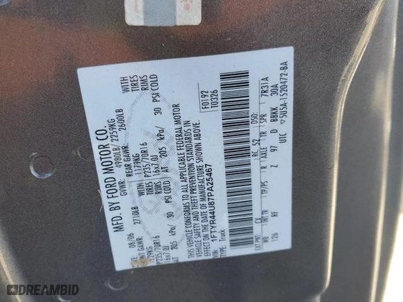 2007 Ford Ranger STX with VIN 1FTYR44U87PA25467, listed as a Copart auction lot 86335024 with 786,378 mi miles and Salvage Title. Bid and sale history available at carsss.com. Image 12.