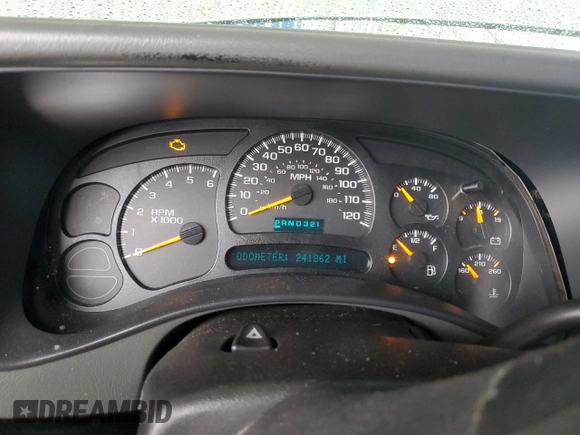 2005 Chevrolet Silverado 1500 LT with VIN 2GCEK13T251104643, listed as a Copart auction lot 48961945 with 241,862 mi miles and Salvage Title. Bid and sale history available at DreamBid. Image 9.