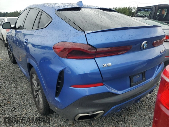 2020 BMW X6 M50i with VIN 5UXCY8C02L9B20285, listed as a Copart auction lot 74127524 with 0 mi miles and Non Repairable. Bid and sale history available at carsss.com. Image 6.
