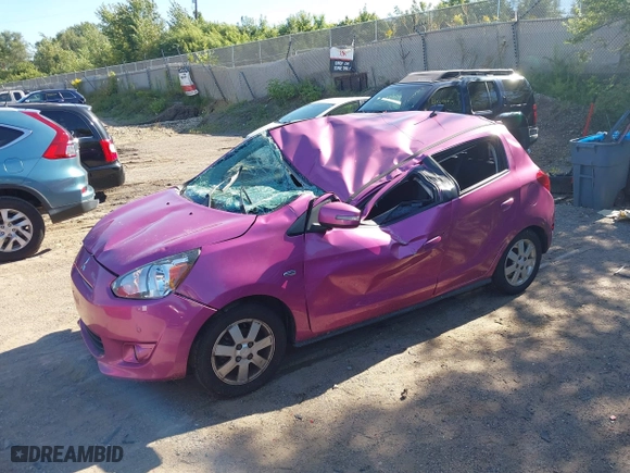 2015 Mitsubishi Mirage ES with VIN ML32A4HJ8FH010914, listed as a IAAI auction lot 40242888 with 31,097 mi miles. Bid and sale history available at carsss.com. Image 17.
