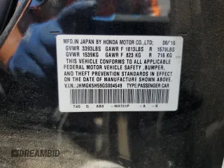 2016 Honda Fit LX с VIN JHMGK5H59GS004549, выставлен на аукционе Copart как лот 65628525 с пробегом 45 612 миль миль и Списание • Salvage title. История ставок и продаж доступна на DreamBid. Изображение 12.