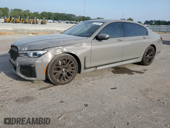 2020 BMW 7 Series 740i xDrive z VIN WBA7T4C02LGF97205, wystawiony jako Copart lot #69569084 z przebiegiem Nie podano mil oraz Szkoda całkowita • Salvage title. Historia ofert i sprzedaży dostępna na DreamBid. Obrazek 1.