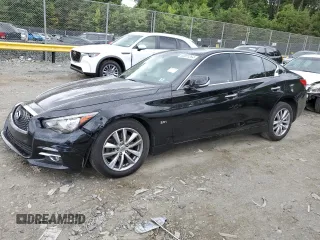 2017 Infiniti Q50 2.0t with VIN JN1CV7AP5HM642787, listed as a Copart auction lot 63081264 with 170,128 mi miles and Salvage Title. Bid and sale history available at carsss.com. Image 1.