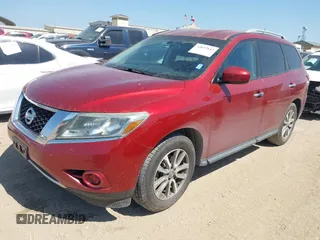 2013 Nissan Pathfinder SV with VIN 5N1AR2MM1DC614185, listed as a IAAI auction lot 42037843 with 165,453 mi miles. Bid and sale history available at carsss.com. Image 2.