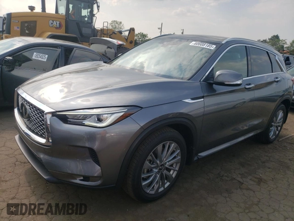 2024 Infiniti QX50 Luxe с VIN 3PCAJ5BB6RF106190, выставлен на аукционе Copart как лот 60608185 с пробегом 9 480 миль миль и Списание • Salvage title. История ставок и продаж доступна на DreamBid. Изображение 1.