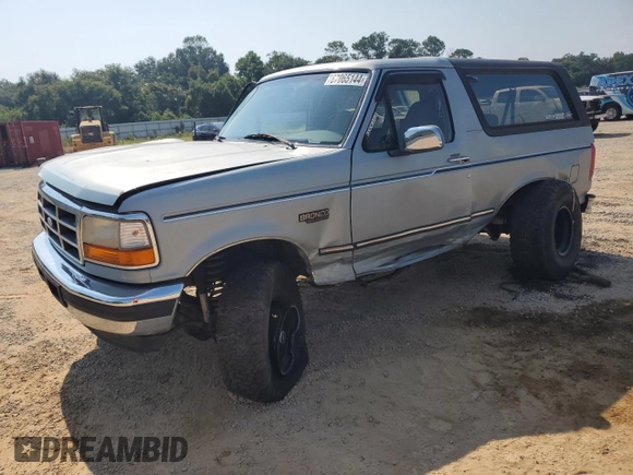 1996 Ford Bronco Custom with VIN 1FMEU15H2TLA98333, listed as a Copart auction lot 67065144 with 347,019 mi miles and Salvage Title. Bid and sale history available at carsss.com. Image 1.