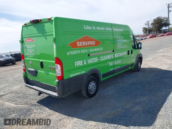 2016 Ram ProMaster Cargo with VIN 3C6URVJG0GE105923, listed as a IAAI auction lot 41670716 with 150,321 mi miles and . Bid and sale history available at DreamBid. Image 4.