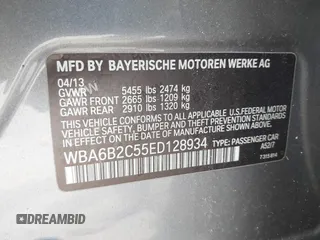 2014 BMW 6 Series 650i z VIN WBA6B2C55ED128934, wystawiony jako IAAI lot #42070641 z przebiegiem 102 597 mil mil oraz . Historia ofert i sprzedaży dostępna na DreamBid. Obrazek 9.