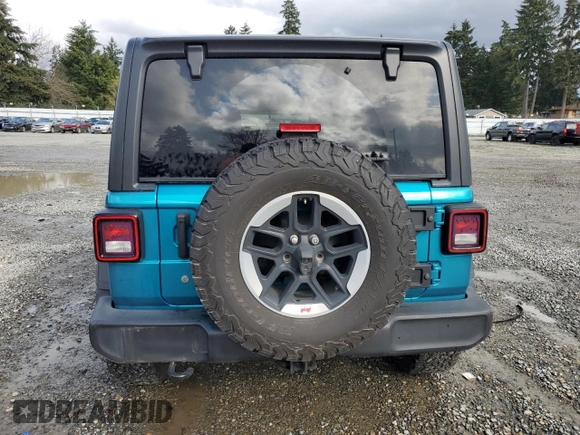 2020 Jeep Wrangler Unlimited Sport S with VIN 1C4HJXDG9LW215121, listed as a Copart auction lot 51292305 with 35,100 mi miles and Salvage title. Bid and sale history available at DreamBid. Image 6.