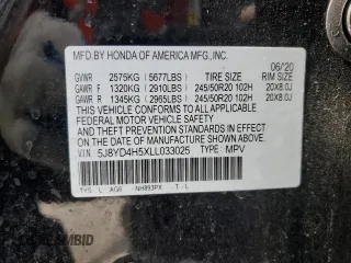 2020 Acura MDX w/Technology Pkg with VIN 5J8YD4H5XLL033025, listed as a Copart auction lot 47289295 with 72,574 mi miles and Salvage Title. Bid and sale history available at carsss.com. Image 14.