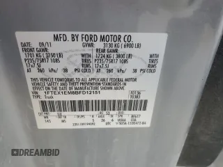 2011 Ford F-150 XL with VIN 1FTEX1EM8BFD12151, listed as a Copart auction lot 82428944 with 203,938 mi miles and Salvage Title. Bid and sale history available at carsss.com. Image 12.