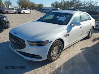 2021 Genesis G90 3.3T Premium with VIN KMTF34PA8MU089310, listed as a IAAI auction lot 41762530 with 1 mi miles. Bid and sale history available at carsss.com. Image 2.