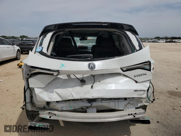 2022 Acura MDX Technology with VIN 5J8YE1H41NL007029, listed as a Copart auction lot 53662015 with 74,505 mi miles and Salvage title. Bid and sale history available at DreamBid. Image 6.