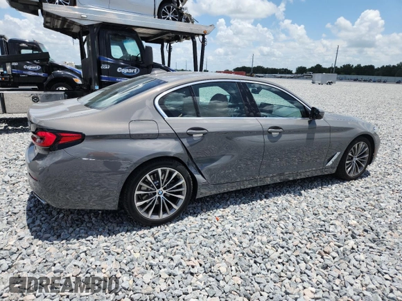 2021 BMW 5 Series 530i xDrive with VIN WBA13BJ00MWX12997, listed as a Copart auction lot 60900435 with 55,064 mi miles and Salvage title. Bid and sale history available at DreamBid. Image 3.