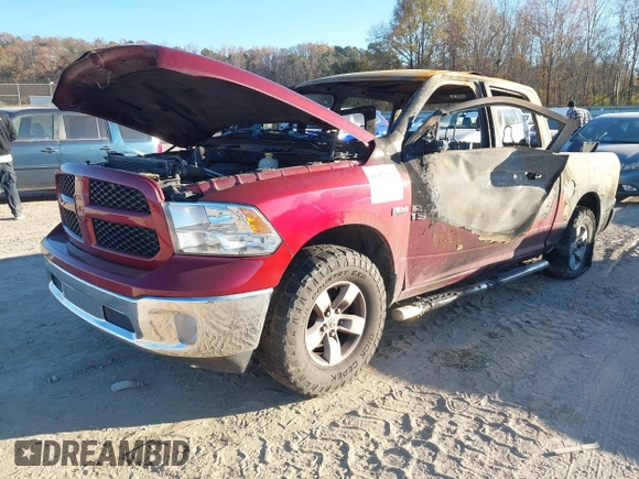 2014 Ram 1500 Express with VIN 1C6RR7KT4ES130556, listed as a IAAI auction lot 41023338 with 1 mi miles. Bid and sale history available at carsss.com. Image 2.