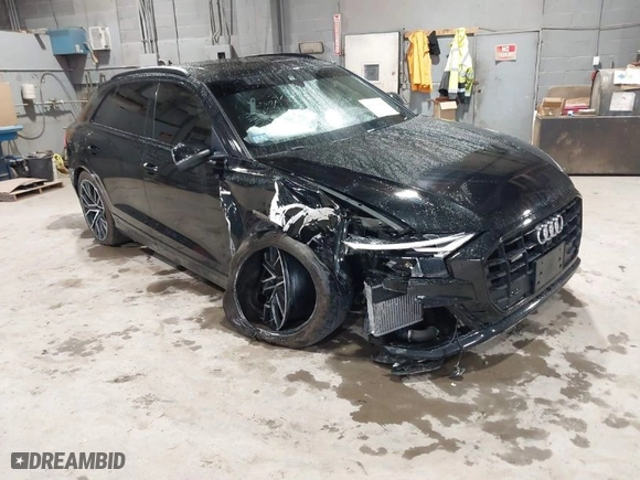 2019 Audi Q8 Premium Plus with VIN WA1EVAF18KD037817, listed as a IAAI auction lot 41922109 with 54,602 mi miles. Bid and sale history available at carsss.com. Image 1.