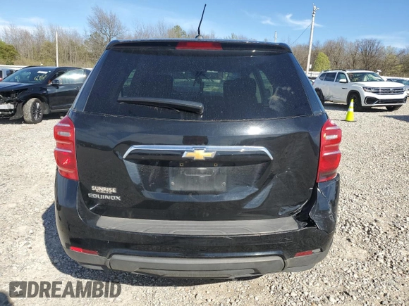 2017 Chevrolet Equinox LS with VIN 2GNALBEK7H1531480, listed as a Copart auction lot 49491395 with 0 mi miles and Salvage Title. Bid and sale history available at carsss.com. Image 6.