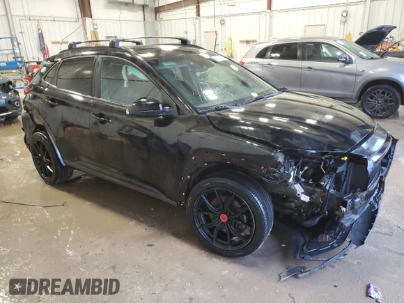 2021 Hyundai Kona Night Edition with VIN KM8K6CA57MU710395, listed as a Copart auction lot 87667725 with 77,647 mi miles and Non Repairable. Bid and sale history available at DreamBid. Image 4.