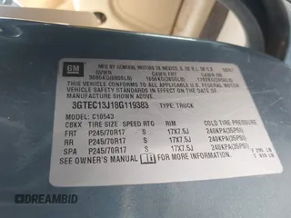 2008 GMC Sierra 1500 SLE1 z VIN 3GTEC13J18G119383, wystawiony jako IAAI lot #40235736 z przebiegiem Nie podano mil oraz . Historia ofert i sprzedaży dostępna na DreamBid. Obrazek 9.