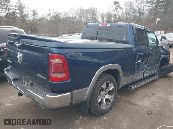 2019 Ram 1500 Laramie with VIN 1C6SRFDT9KN588340, listed as a IAAI auction lot 41717183 with 56,623 mi miles. Bid and sale history available at carsss.com. Image 4.