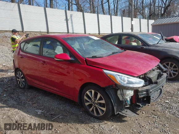 2015 Hyundai Accent Sport with VIN KMHCU5AE5FU200846, listed as a IAAI auction lot 41758805 with 84,987 mi miles. Bid and sale history available at carsss.com. Image 1.