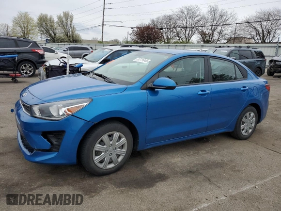 2021 Kia Rio S with VIN 3KPA24AD7ME382550, listed as a Copart auction lot 51711445 with 38,144 mi miles and Salvage Title. Bid and sale history available at carsss.com. Image 1.