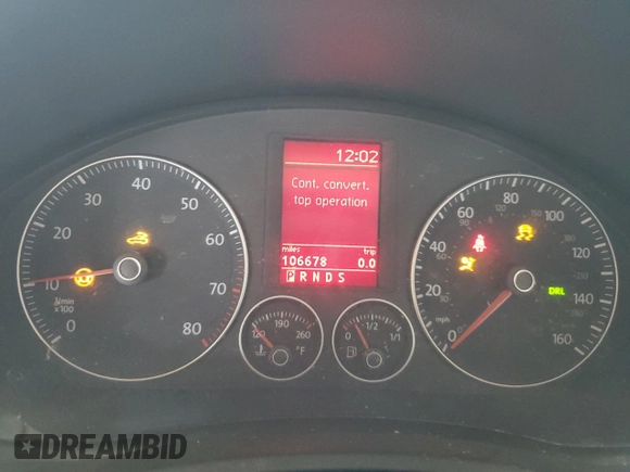 2007 Volkswagen Eos 2.0T с VIN WVWDA71F27V049675, выставлен на аукционе Copart как лот 58096615 с пробегом 106 678 миль миль и Списание • Salvage title. История ставок и продаж доступна на DreamBid. Изображение 9.