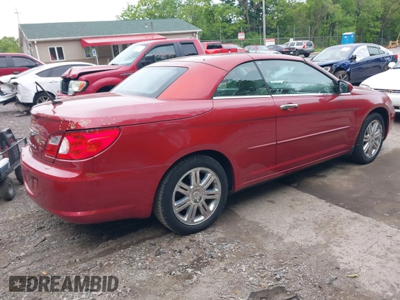 2008 Chrysler Sebring Limited with VIN 1C3LC65M48N168231, listed as a IAAI auction lot 42342676 with 68,775 mi miles and . Bid and sale history available at DreamBid. Image 4.