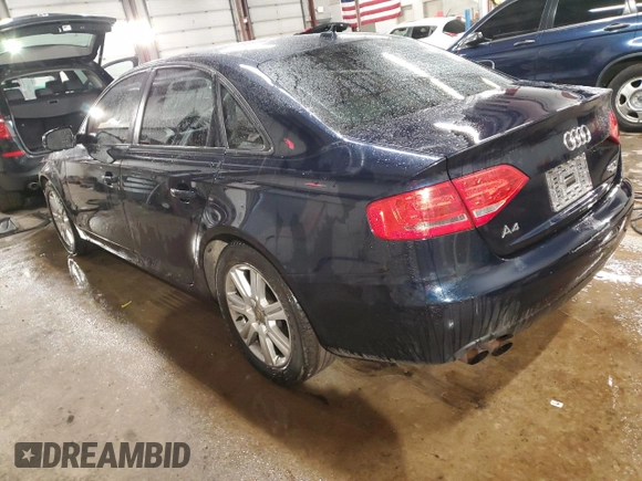 2010 Audi A4 2.0T Premium with VIN WAUBFAFL0AN008728, listed as a Copart auction lot 45380585 with 107,804 mi miles and Salvage Title. Bid and sale history available at carsss.com. Image 2.