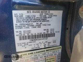 2006 Ford Freestyle SE с VIN 1FMZK04166GA21127, выставлен на аукционе Copart как лот 56362555 с пробегом Не указан миль и Списание • Salvage title. История ставок и продаж доступна на DreamBid. Изображение 12.