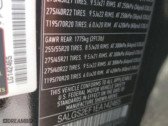 2014 Land Rover Range Rover Supercharged with VIN SALGS2EF1EA142465, listed as a Copart auction lot 78879514 with 129,958 mi miles and Clean Title. Bid and sale history available at carsss.com. Image 12.