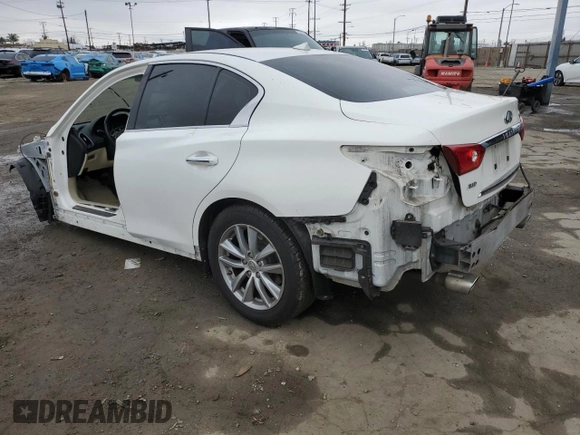 2014 Infiniti Q50 Premium with VIN JN1BV7AR9EM689488, listed as a Copart auction lot 51466605 with Not Provided miles and Salvage Title. Bid and sale history available at DreamBid. Image 2.