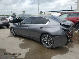 2020 Infiniti Q50 Pure with VIN JN1EV7AP9LM205019, listed as a Copart auction lot 51113905 with 56,243 mi miles and Salvage Title. Bid and sale history available at carsss.com. Image 2.