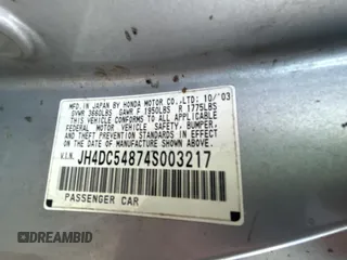 2004 Acura RSX z VIN JH4DC54874S003217, wystawiony jako Copart lot #51871005 z przebiegiem 133 903 mil mil oraz Czysty tytuł • Clean title. Historia ofert i sprzedaży dostępna na DreamBid. Obrazek 10.