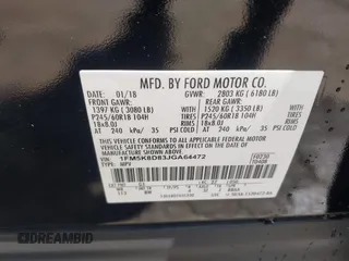 2018 Ford Explorer XLT z VIN 1FM5K8D83JGA64472, wystawiony jako IAAI lot #42617188 z przebiegiem 126 822 mil mil oraz . Historia ofert i sprzedaży dostępna na DreamBid. Obrazek 9.