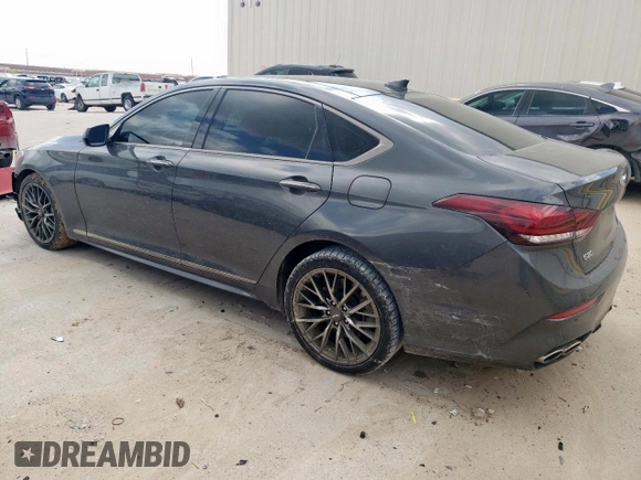 2018 Genesis G80 Sport with VIN KMHGN4JB0JU255874, listed as a Copart auction lot 54160365 with 97,440 mi miles and Salvage title. Bid and sale history available at DreamBid. Image 2.
